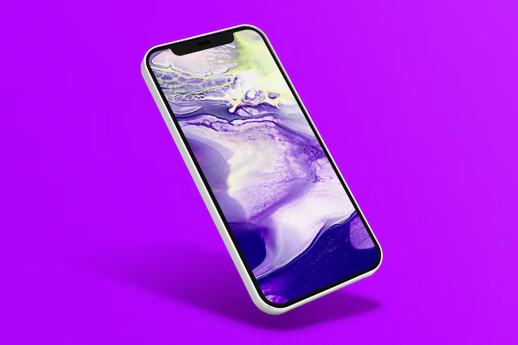 Phone Screen With Abstract Marble